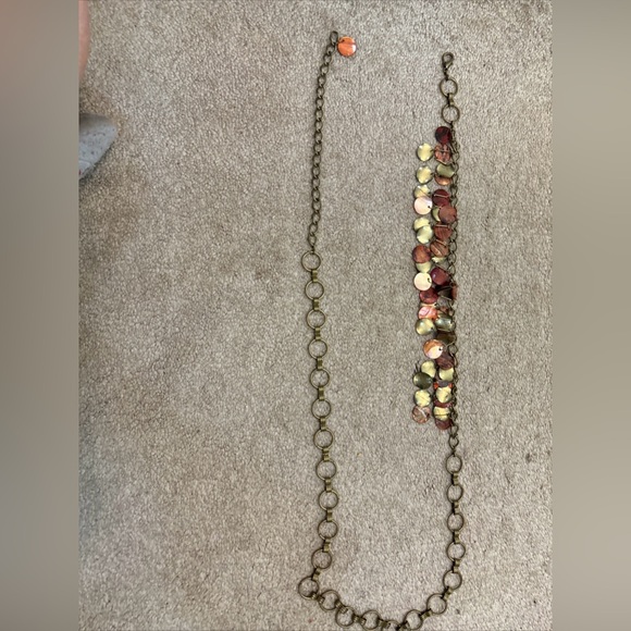 Antique Gold Color BOHO HIPPIE Colored Metal Medallions METAL CHAIN BELT - Picture 1 of 3